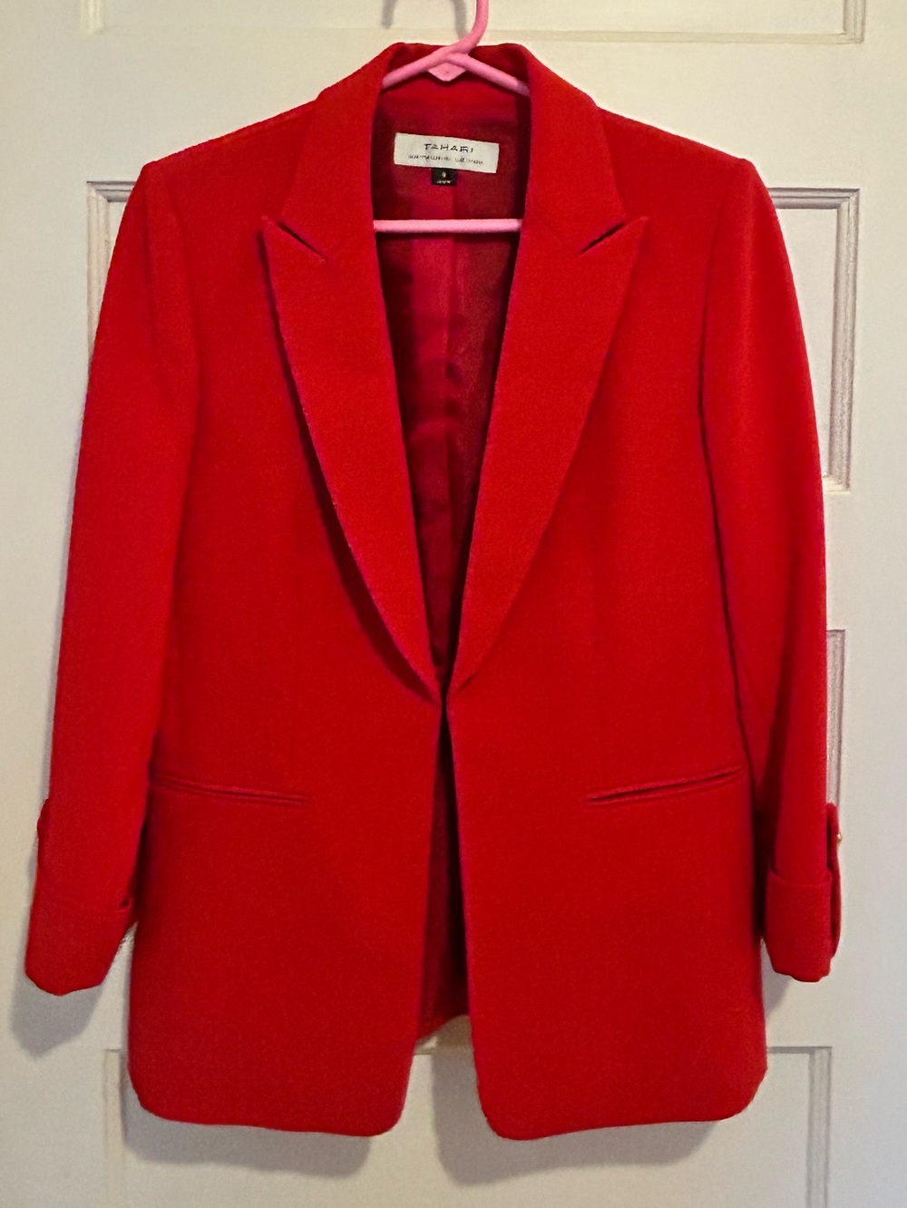 Tahari Vibrant Red Tailored Blazer Jacket